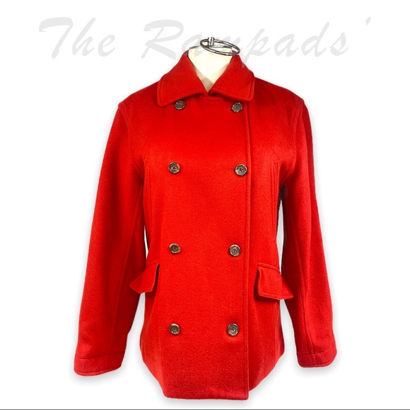 Holly Jolly Red J Crew Collar Coat Size Small - Picture 1 of 10